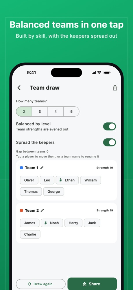 A balanced team draw